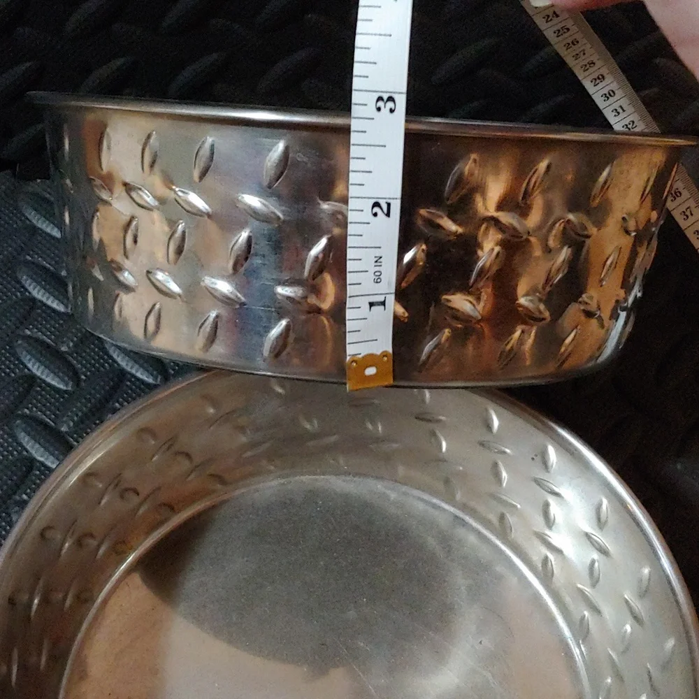 3 Dog Bowls * 2 Metal * 1 Plastic * Pet Bowls x3